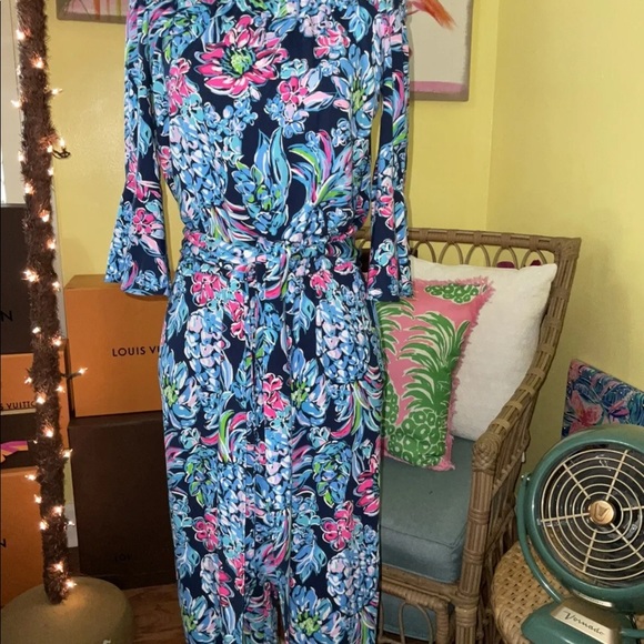 Lilly Pulitzer NWT Calla Jumpsuit Pineapple 🍍 Paradise Size XXS - Picture 4 of 9